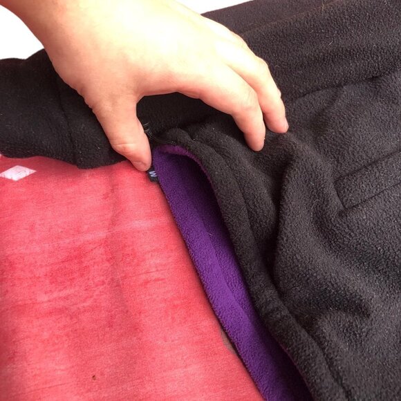 VINTAGE Reversible The North Face Fleece Jacket Black/Purple Medium - Picture 15 of 16